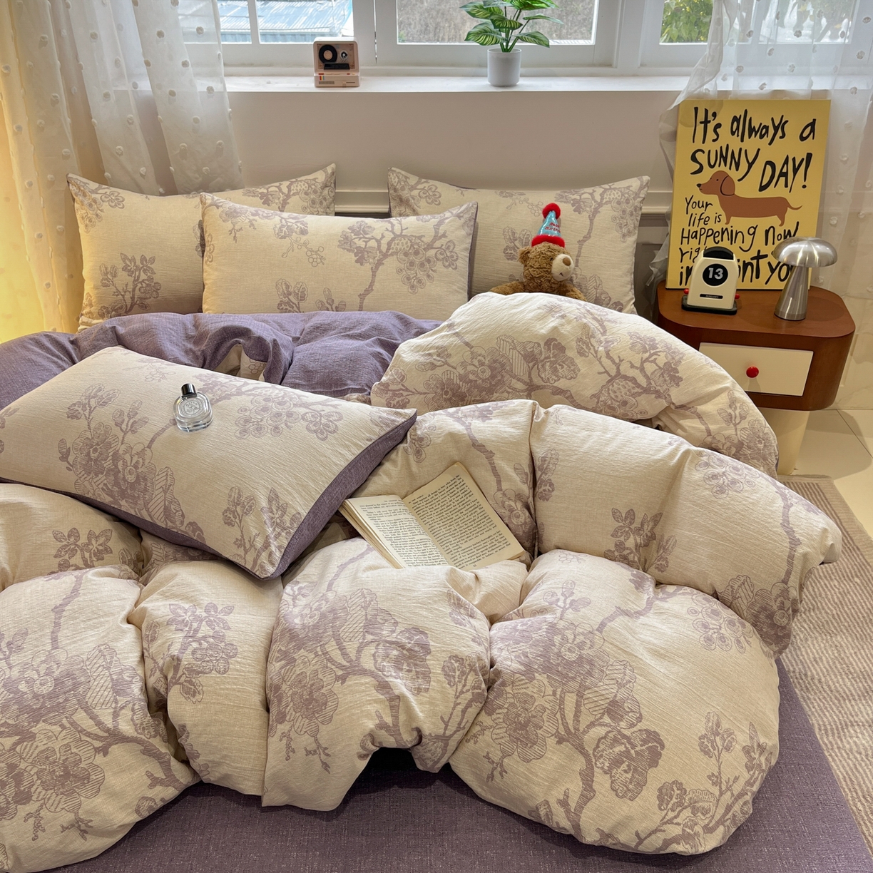 91家纺网 家纺一手货源 找家纺 蓝极人 2026新款原麻复古四件套 砚秋