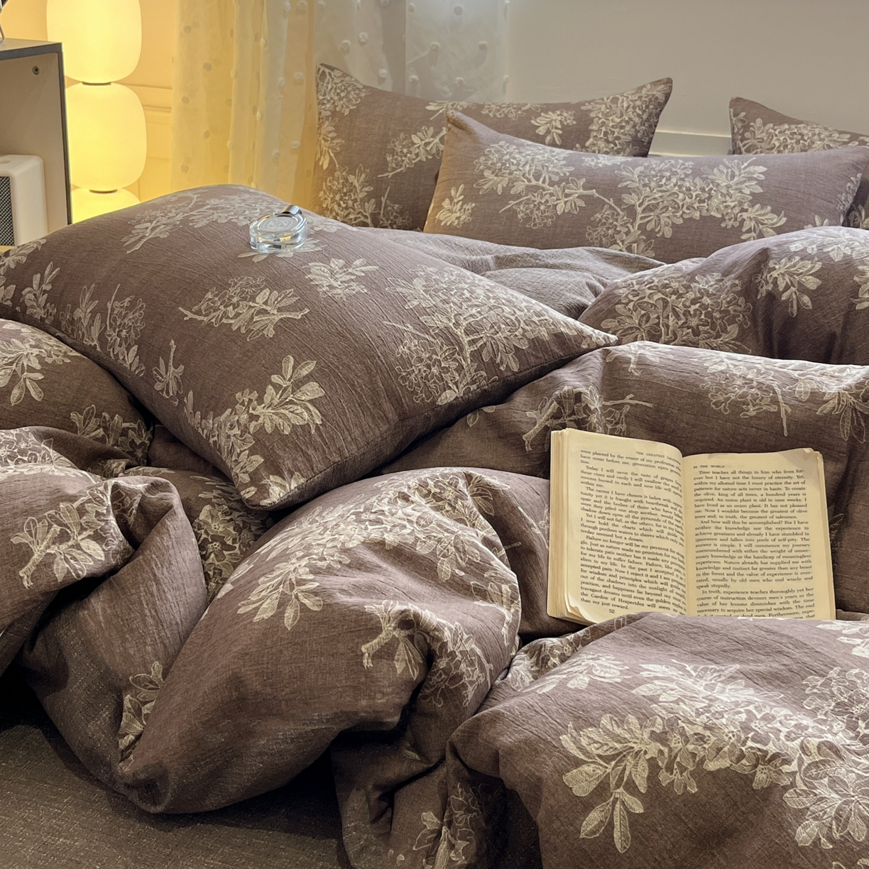 91家纺网 家纺一手货源 找家纺 蓝极人 2026新款原麻复古四件套 锦瑟