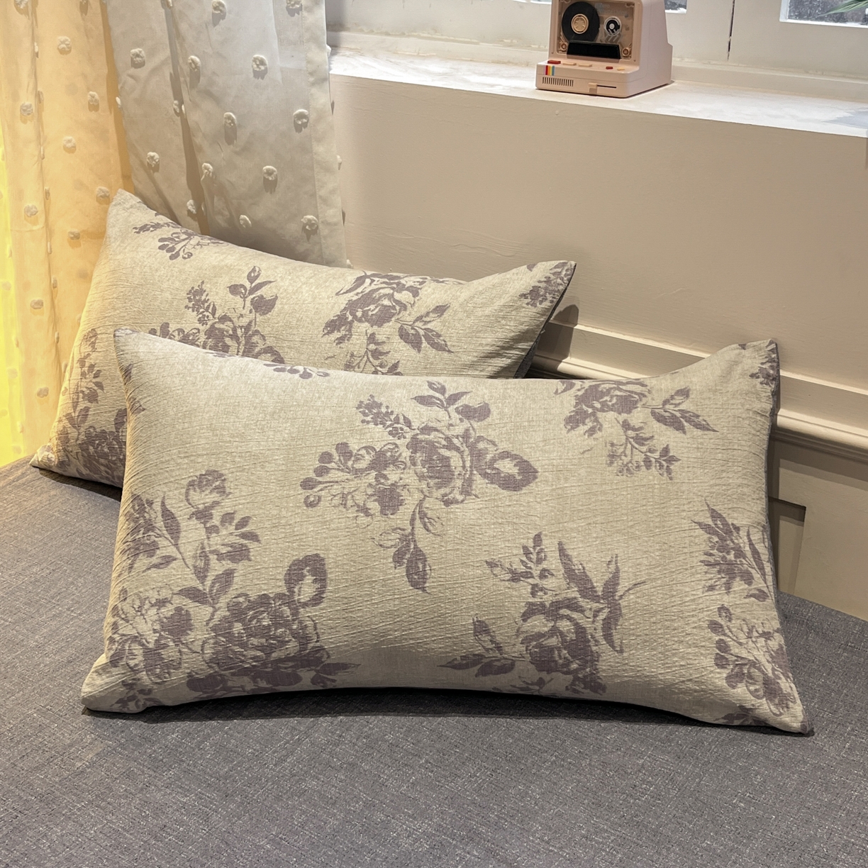 91家纺网 家纺一手货源 找家纺 蓝极人 2026新款原麻复古四件套 风木槿-紫