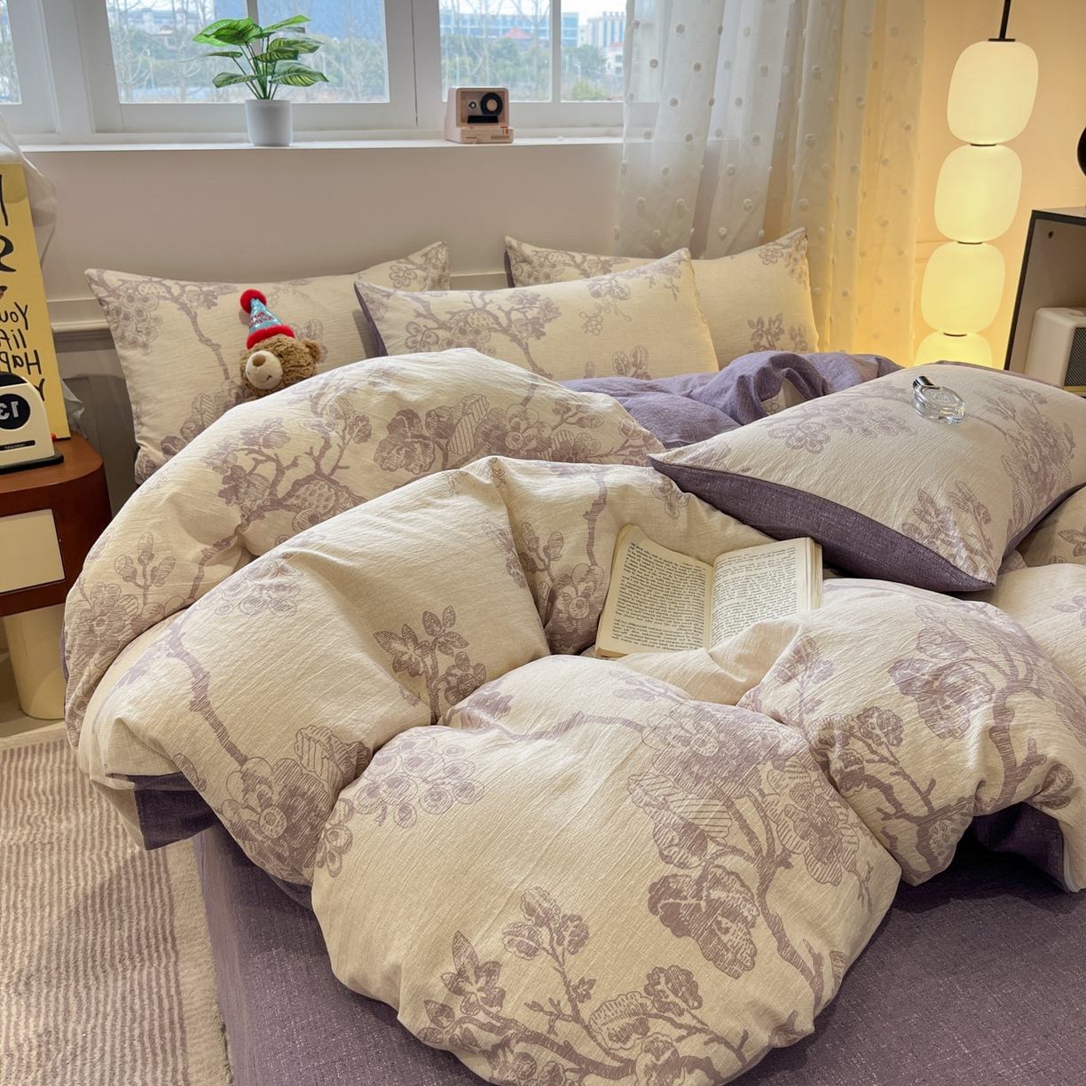 91家纺网 家纺一手货源 找家纺 蓝极人 2026新款原麻复古四件套 砚秋