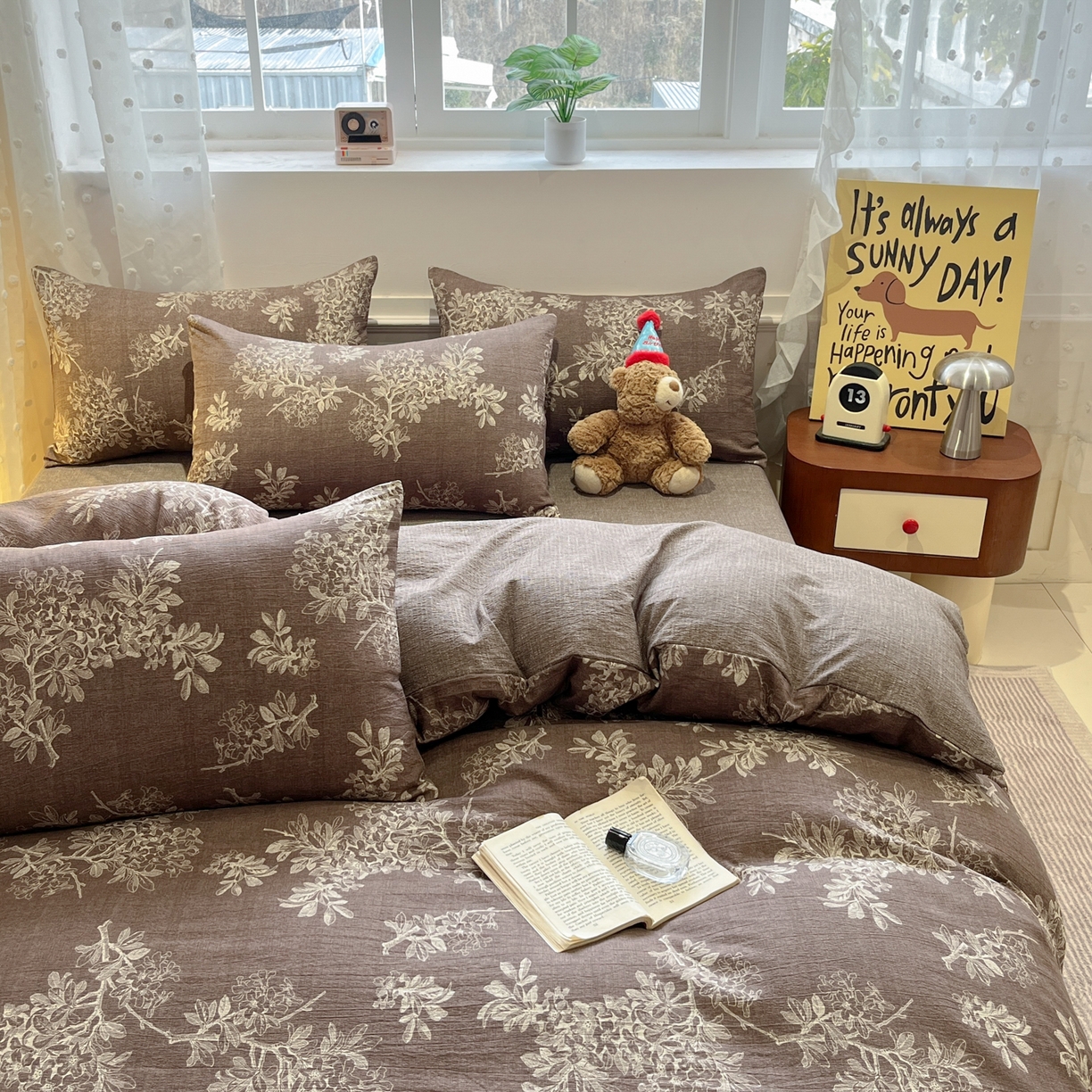 91家纺网 家纺一手货源 找家纺 蓝极人 2026新款原麻复古四件套 锦瑟