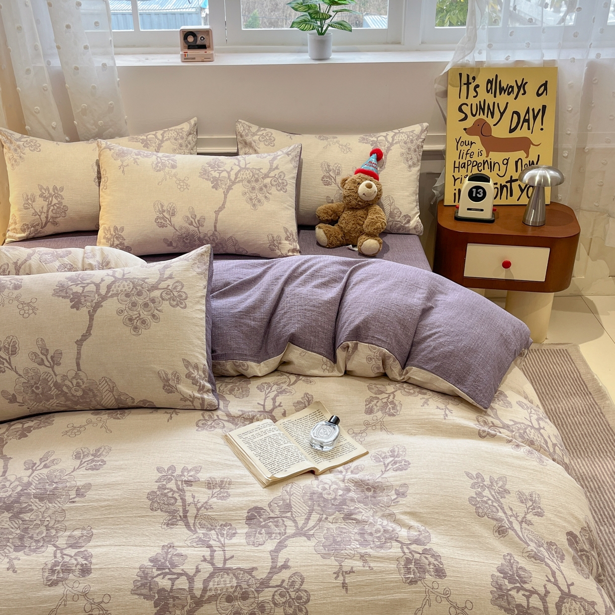 91家纺网 家纺一手货源 找家纺 蓝极人 2026新款原麻复古四件套 砚秋