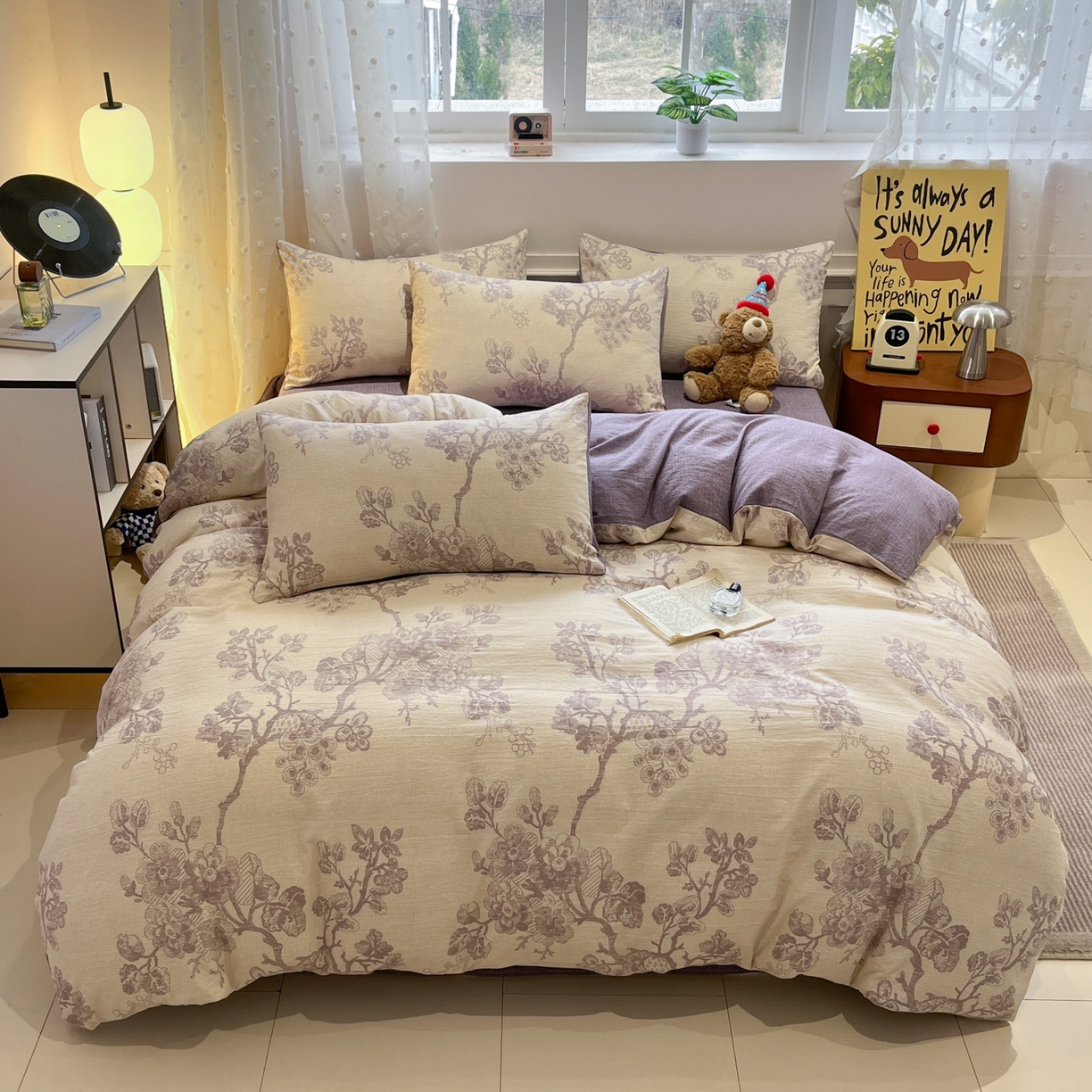 91家纺网 家纺一手货源 找家纺 蓝极人 2026新款原麻复古四件套 砚秋