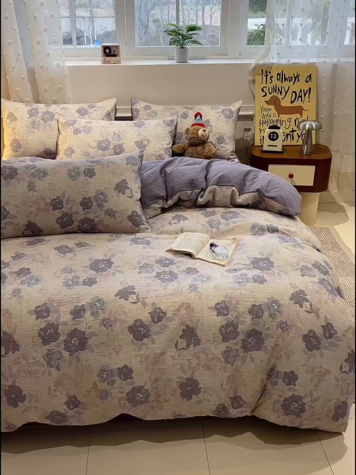 91家纺网 家纺一手货源 找家纺 蓝极人 2026新款原麻复古四件套 东方墨蓝