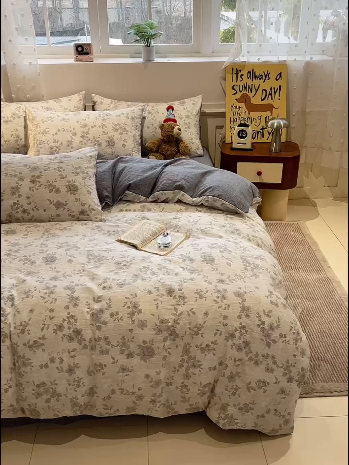 91家纺网 家纺一手货源 找家纺 蓝极人 2026新款原麻复古四件套 戴丽小姐-灰