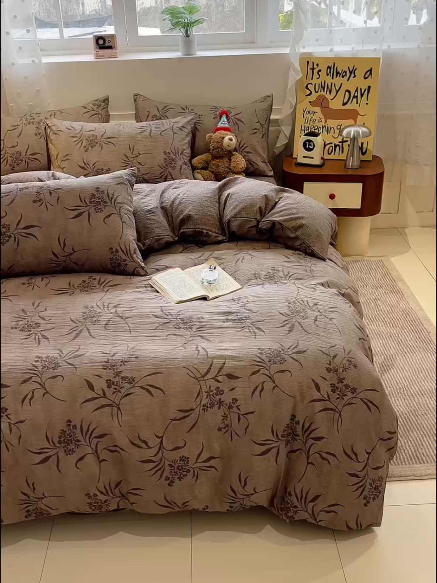 91家纺网 家纺一手货源 找家纺 蓝极人 2026新款原麻复古四件套 玉茗