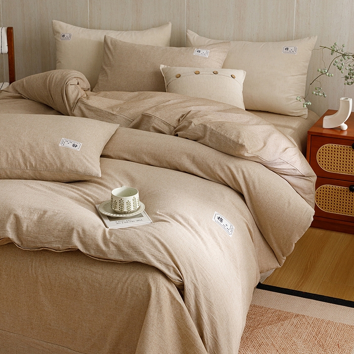 91家纺网 家纺一手货源 找家纺 （总）悦然毛巾被 2026春夏新款A类全棉棉麻纯色四件套-山月素系列