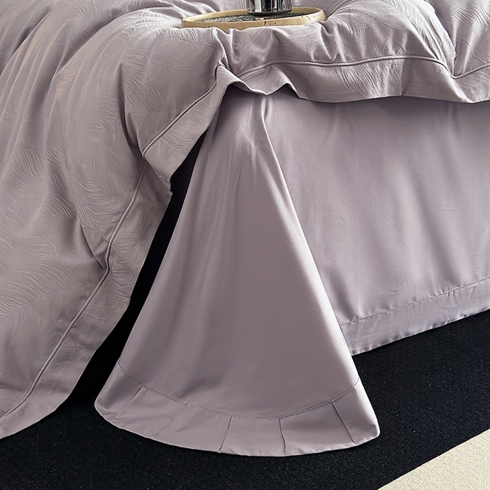 91家纺网 家纺一手货源 找家纺 宏羽纺家纺 2026新款100S长绒棉浮雕提花居家四件套 叶纷-香芋紫