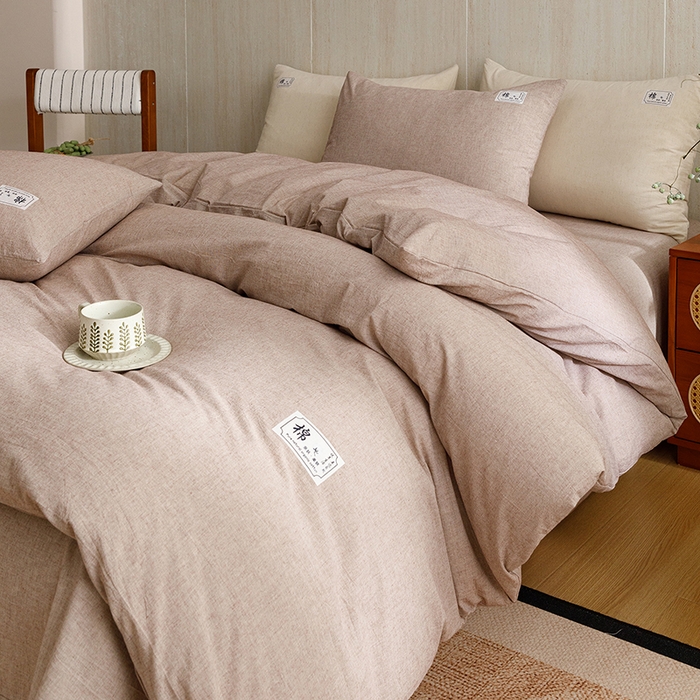 91家纺网 家纺一手货源 找家纺 （总）悦然毛巾被 2026春夏新款A类全棉棉麻纯色四件套-山月素系列