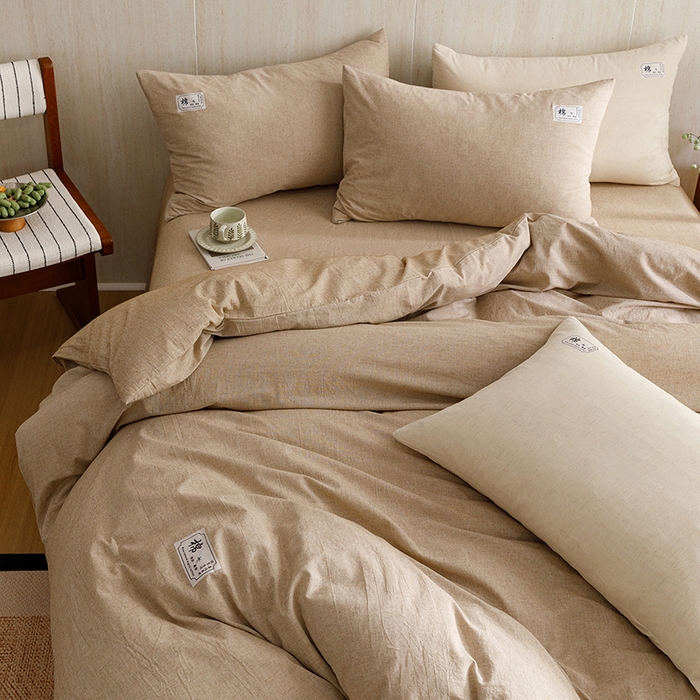 91家纺网 家纺一手货源 找家纺 悦然毛巾被 2026春夏新款A类全棉棉麻纯色四件套-山月素系列 山月素麻