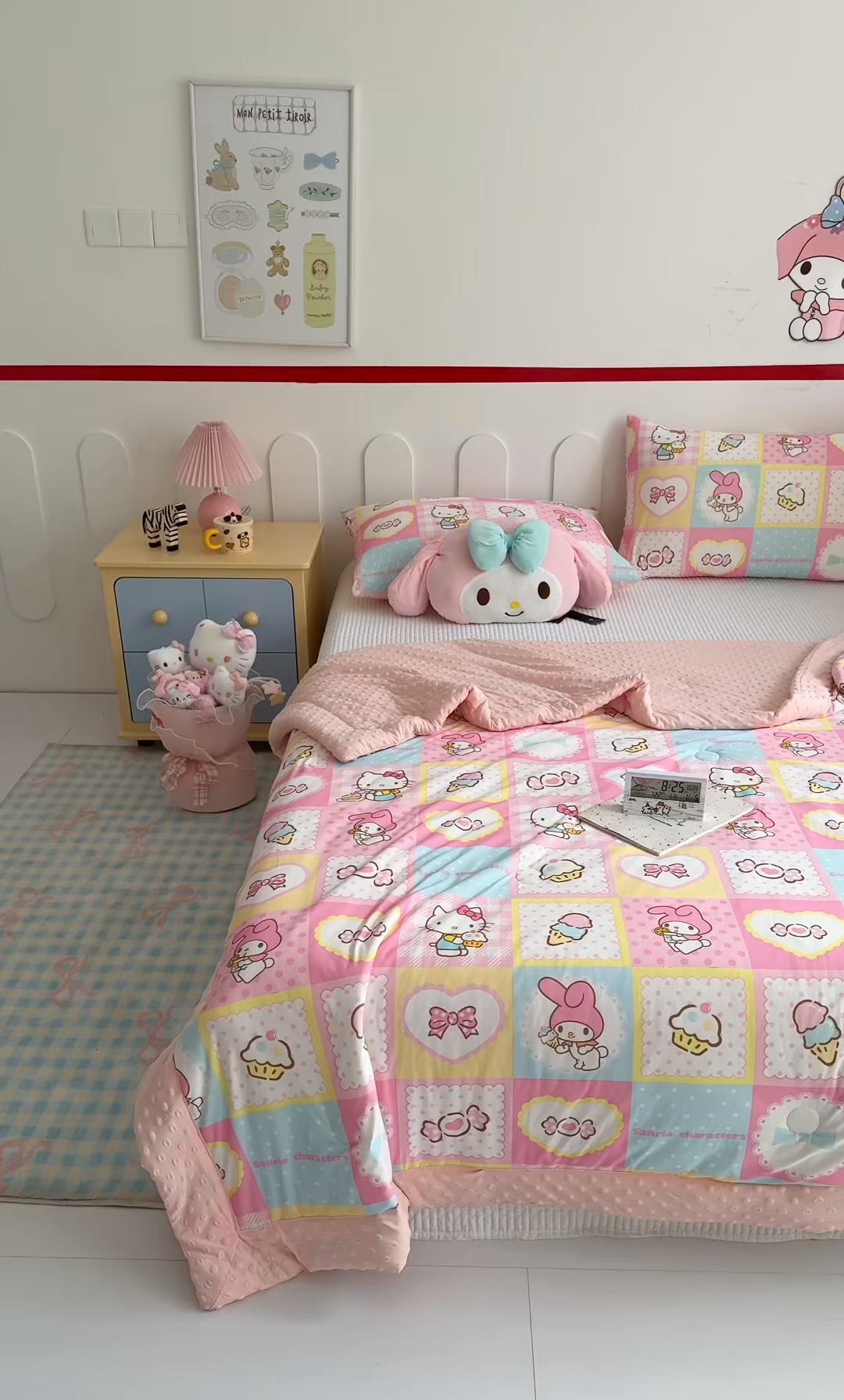 91家纺网 家纺一手货源 找家纺 花满路 2026新款儿童有氨凉感丝夏被夏凉被空调被 kitty伙伴