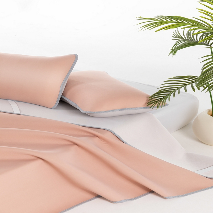 91家纺网 家纺一手货源 找家纺 凌云家纺 2026新款A类100%锦纶凉感凉席平铺款 镜面席平铺-裸粉