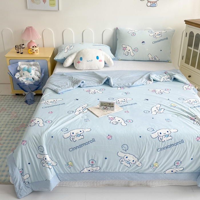 91家纺网 家纺一手货源 找家纺 花满路 2026新款儿童有氨凉感丝夏被夏凉被空调被 纯真玉桂狗