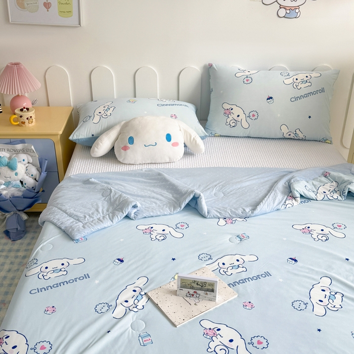 91家纺网 家纺一手货源 找家纺 花满路 2026新款儿童有氨凉感丝夏被夏凉被空调被 纯真玉桂狗