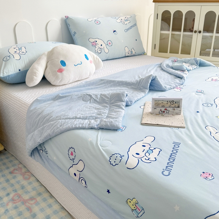 91家纺网 家纺一手货源 找家纺 花满路 2026新款儿童有氨凉感丝夏被夏凉被空调被 纯真玉桂狗