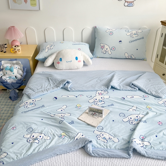 91家纺网 家纺一手货源 找家纺 花满路 2026新款儿童有氨凉感丝夏被夏凉被空调被 纯真玉桂狗