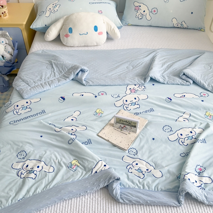 91家纺网 家纺一手货源 找家纺 花满路 2026新款儿童有氨凉感丝夏被夏凉被空调被 纯真玉桂狗