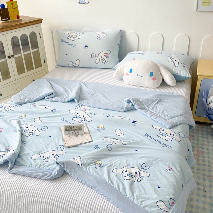 91家纺网 家纺一手货源 找家纺 花满路 2026新款儿童有氨凉感丝夏被夏凉被空调被 纯真玉桂狗