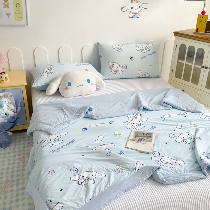 91家纺网 家纺一手货源 找家纺 花满路 2026新款儿童有氨凉感丝夏被夏凉被空调被 纯真玉桂狗