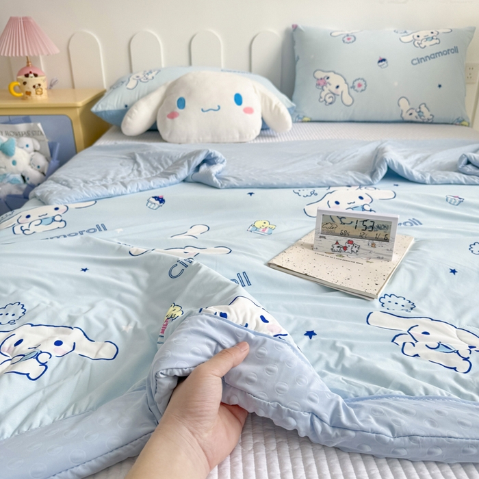 91家纺网 家纺一手货源 找家纺 花满路 2026新款儿童有氨凉感丝夏被夏凉被空调被 纯真玉桂狗