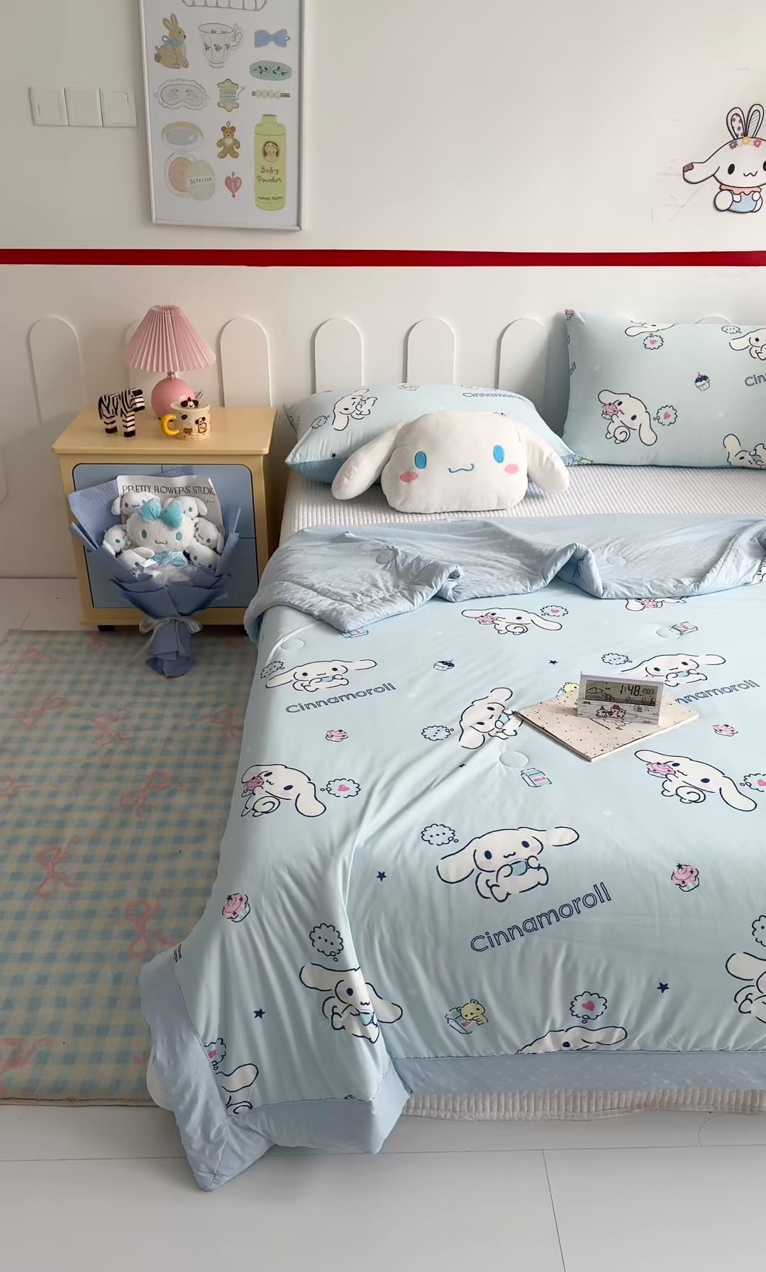 91家纺网 家纺一手货源 找家纺 花满路 2026新款儿童有氨凉感丝夏被夏凉被空调被 纯真玉桂狗