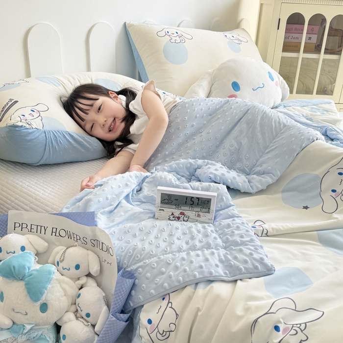 91家纺网 家纺一手货源 找家纺 花满路 2026新款儿童有氨凉感丝夏被夏凉被空调被 飞飞玉桂狗