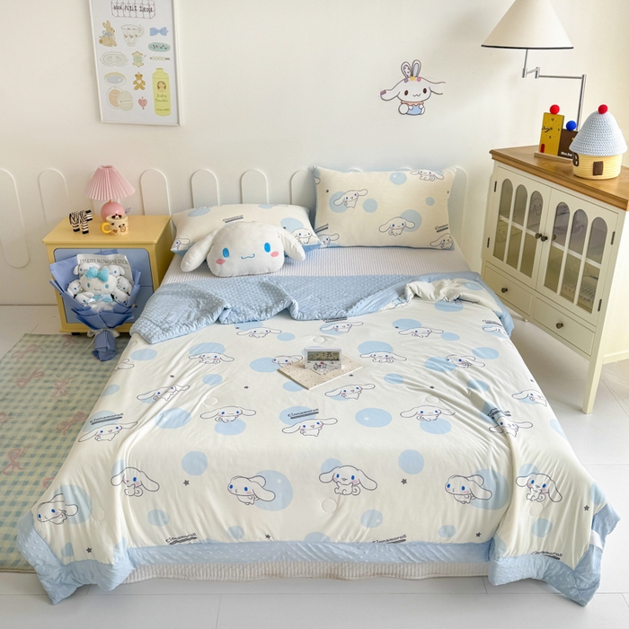 91家纺网 家纺一手货源 找家纺 花满路 2026新款儿童有氨凉感丝夏被夏凉被空调被 飞飞玉桂狗