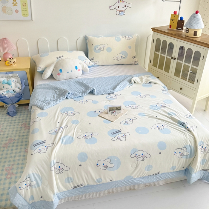 91家纺网 家纺一手货源 找家纺 花满路 2026新款儿童有氨凉感丝夏被夏凉被空调被 飞飞玉桂狗