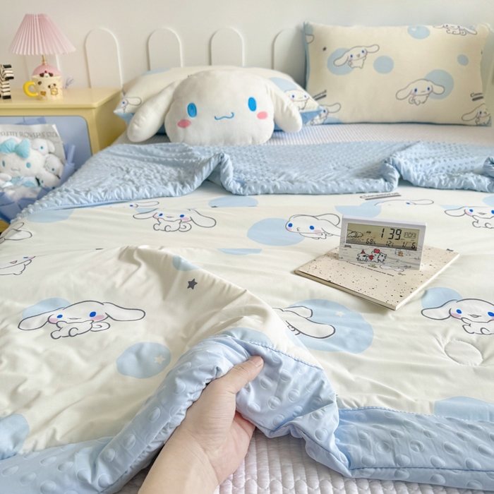 91家纺网 家纺一手货源 找家纺 花满路 2026新款儿童有氨凉感丝夏被夏凉被空调被 飞飞玉桂狗
