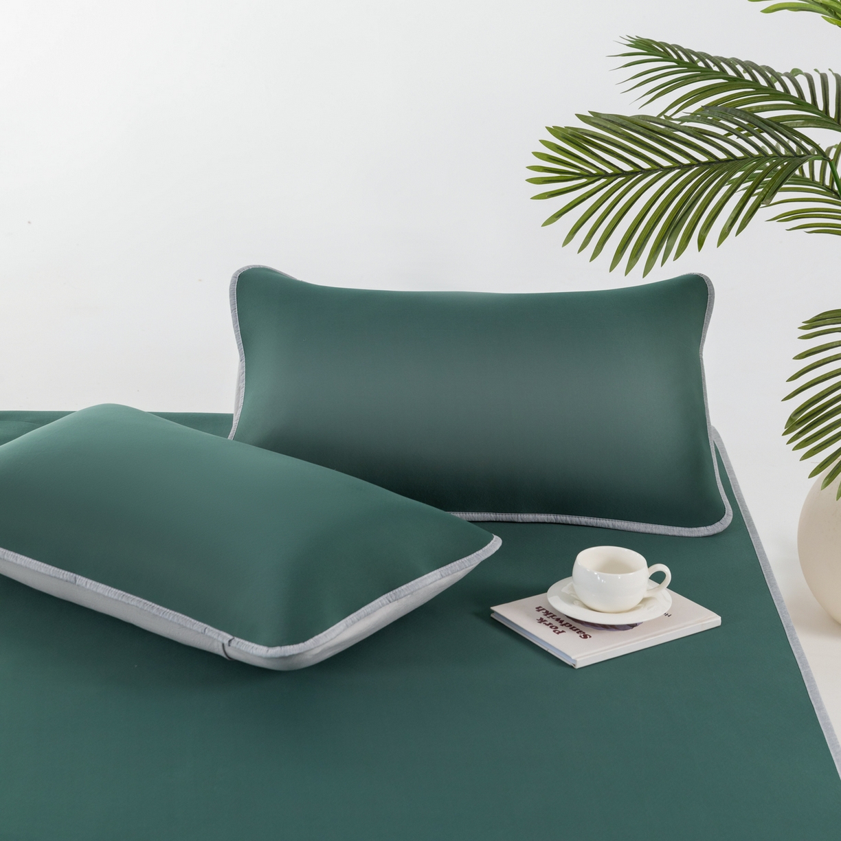 91家纺网 家纺一手货源 找家纺 凌云家纺 2026新款A类100%锦纶凉感凉席平铺款 镜面席平铺-墨绿