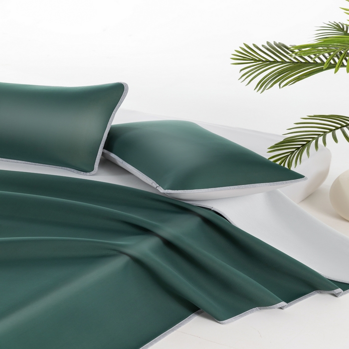 91家纺网 家纺一手货源 找家纺 凌云家纺 2026新款A类100%锦纶凉感凉席平铺款 镜面席平铺-墨绿