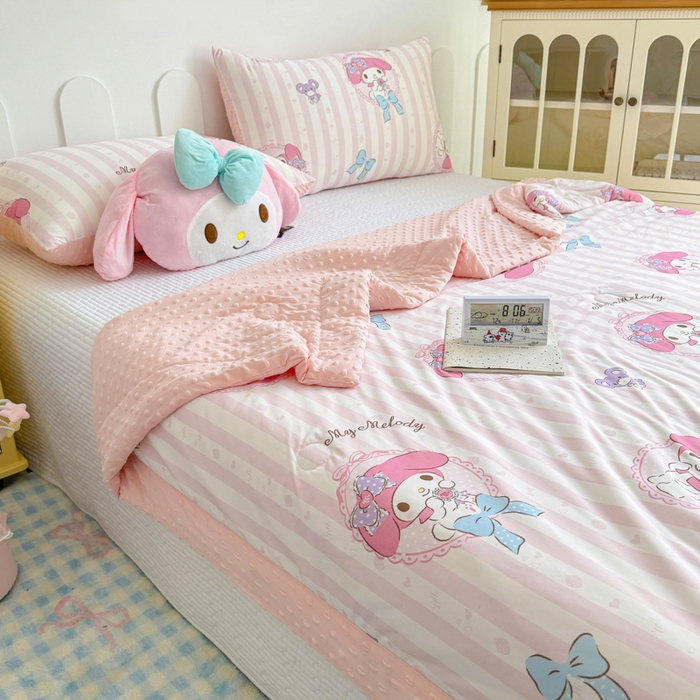 91家纺网 家纺一手货源 找家纺 花满路 2026新款儿童有氨凉感丝夏被夏凉被空调被 乖乖美乐蒂