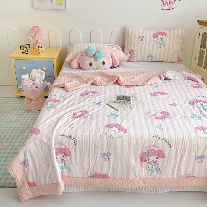 91家纺网 家纺一手货源 找家纺 花满路 2026新款儿童有氨凉感丝夏被夏凉被空调被 乖乖美乐蒂