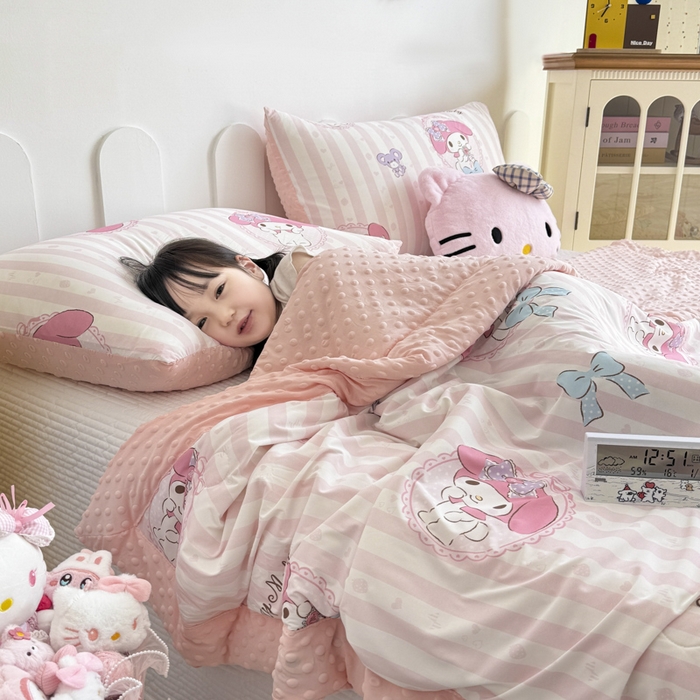 91家纺网 家纺一手货源 找家纺 花满路 2026新款儿童有氨凉感丝夏被夏凉被空调被 乖乖美乐蒂