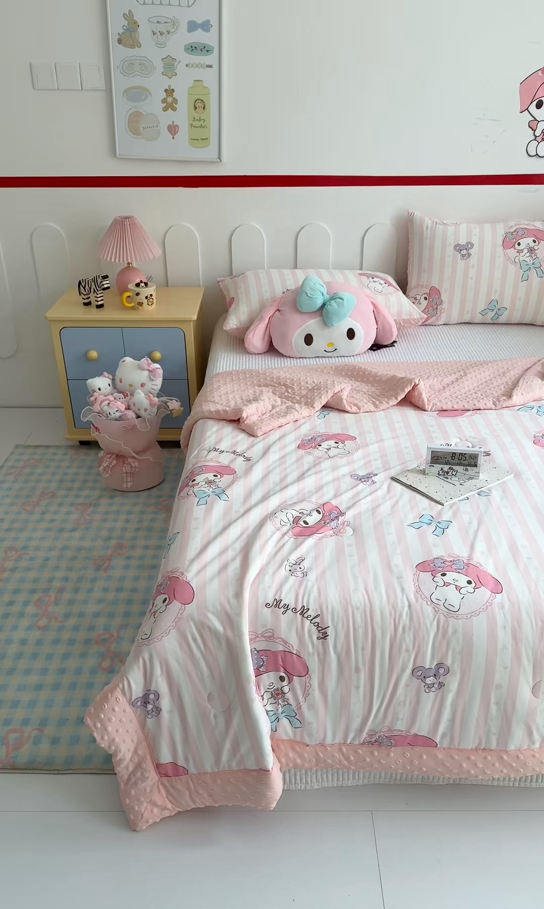 91家纺网 家纺一手货源 找家纺 花满路 2026新款儿童有氨凉感丝夏被夏凉被空调被 乖乖美乐蒂