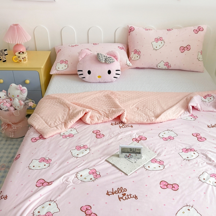 91家纺网 家纺一手货源 找家纺 花满路 2026新款儿童有氨凉感丝夏被夏凉被空调被 蜜糖kt