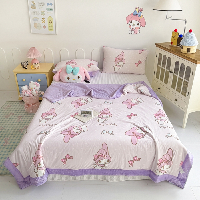 91家纺网 家纺一手货源 找家纺 花满路 2026新款儿童有氨凉感丝夏被夏凉被空调被 奶油美乐蒂