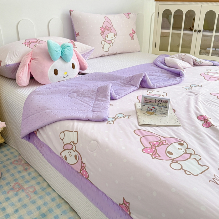 91家纺网 家纺一手货源 找家纺 花满路 2026新款儿童有氨凉感丝夏被夏凉被空调被 奶油美乐蒂