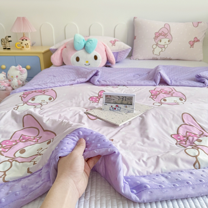 91家纺网 家纺一手货源 找家纺 花满路 2026新款儿童有氨凉感丝夏被夏凉被空调被 奶油美乐蒂