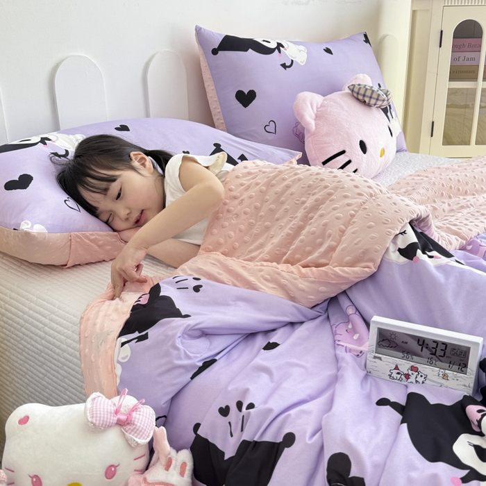 91家纺网 家纺一手货源 找家纺 花满路 2026新款儿童有氨凉感丝夏被夏凉被空调被 软萌库洛米