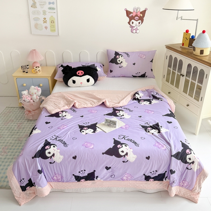 91家纺网 家纺一手货源 找家纺 花满路 2026新款儿童有氨凉感丝夏被夏凉被空调被 软萌库洛米