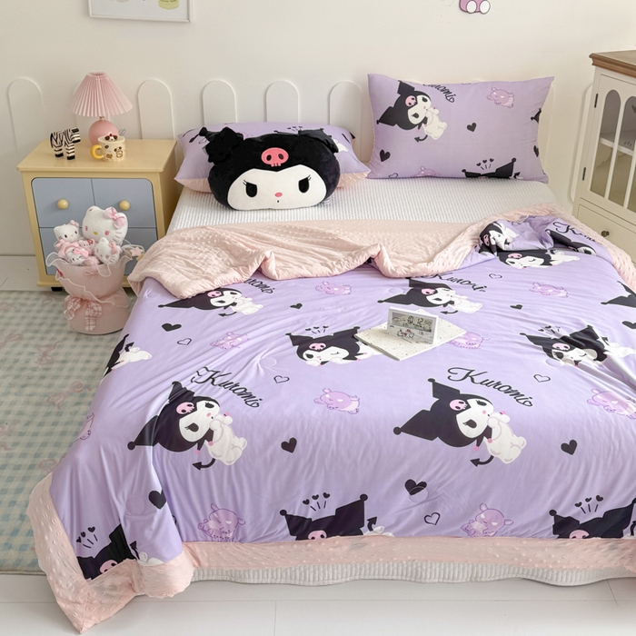 91家纺网 家纺一手货源 找家纺 花满路 2026新款儿童有氨凉感丝夏被夏凉被空调被 软萌库洛米