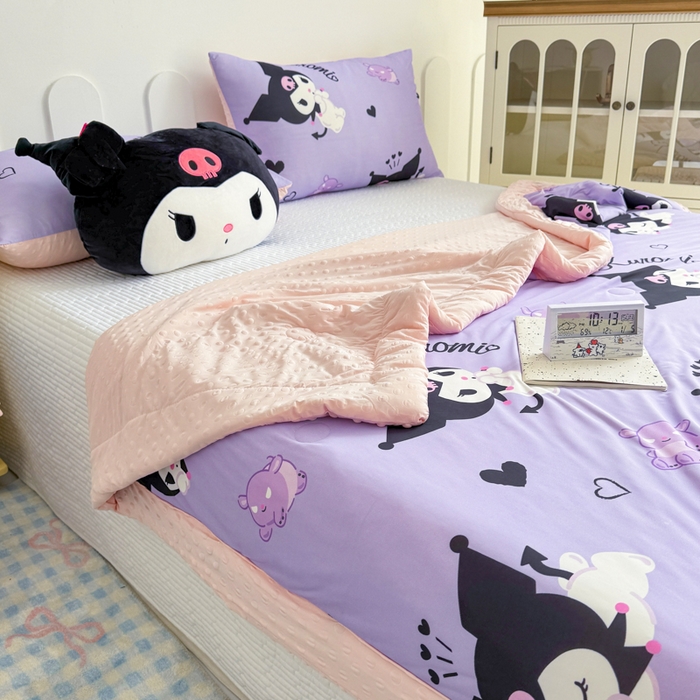 91家纺网 家纺一手货源 找家纺 花满路 2026新款儿童有氨凉感丝夏被夏凉被空调被 软萌库洛米