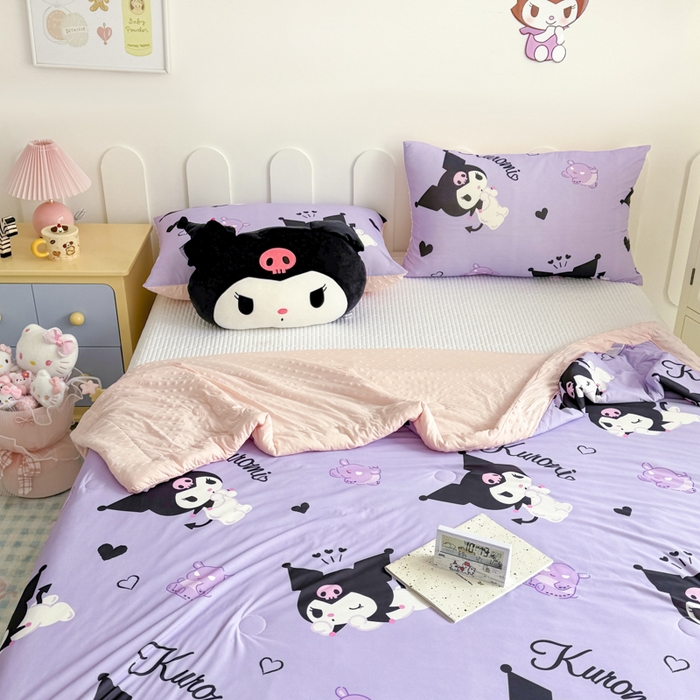 91家纺网 家纺一手货源 找家纺 花满路 2026新款儿童有氨凉感丝夏被夏凉被空调被 软萌库洛米