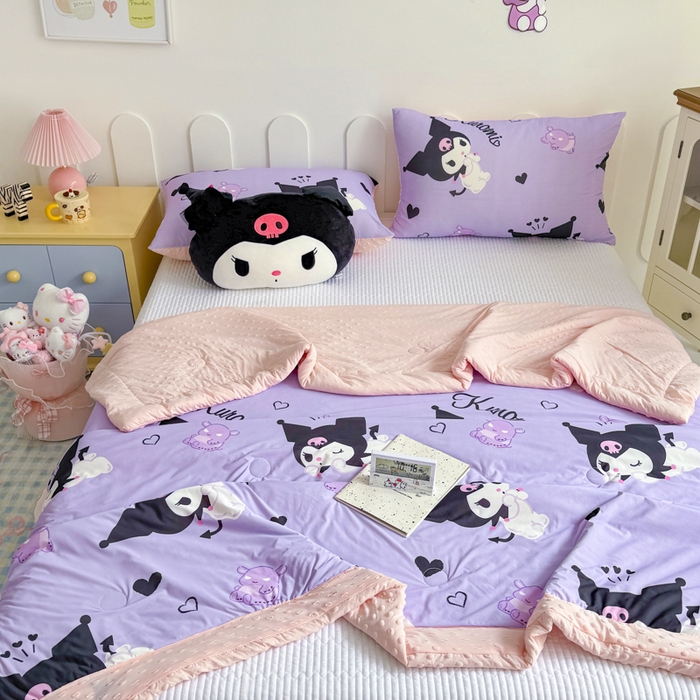 91家纺网 家纺一手货源 找家纺 花满路 2026新款儿童有氨凉感丝夏被夏凉被空调被 软萌库洛米