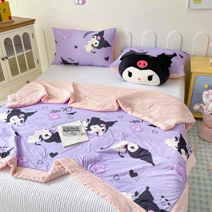 91家纺网 家纺一手货源 找家纺 花满路 2026新款儿童有氨凉感丝夏被夏凉被空调被 软萌库洛米