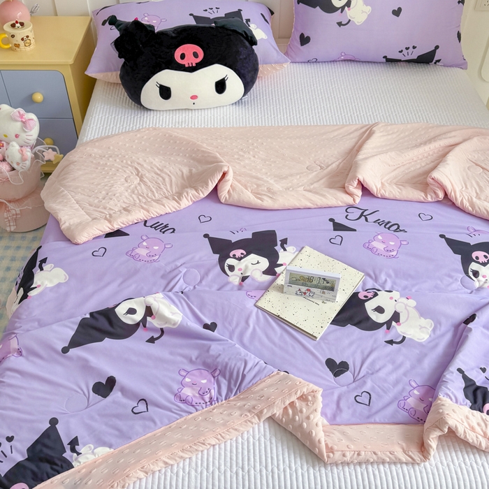 91家纺网 家纺一手货源 找家纺 花满路 2026新款儿童有氨凉感丝夏被夏凉被空调被 软萌库洛米