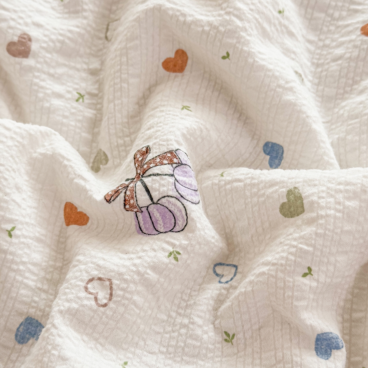 91家纺网 家纺一手货源 找家纺 眠势力 2026新款泡芙纱夏被四件套全棉花边空调被夏凉被薄被子 泡芙甜心