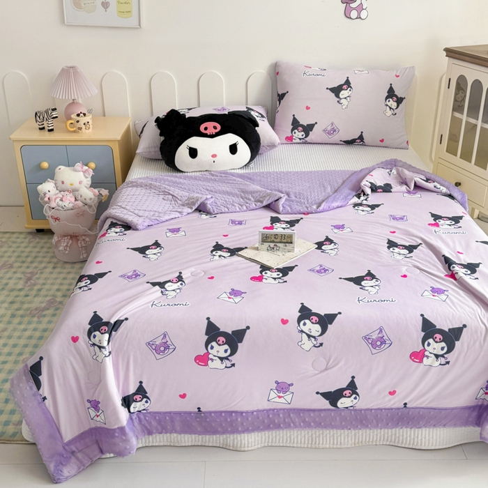 91家纺网 家纺一手货源 找家纺 花满路 2026新款儿童有氨凉感丝夏被夏凉被空调被 甜酷库洛米