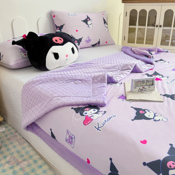 91家纺网 家纺一手货源 找家纺 花满路 2026新款儿童有氨凉感丝夏被夏凉被空调被 甜酷库洛米